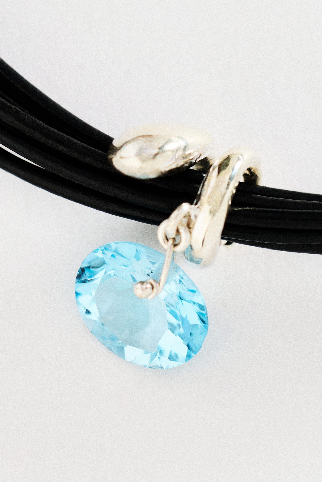 Chan Luu Blue Topaz Pendant Serpentine Cord Necklace
