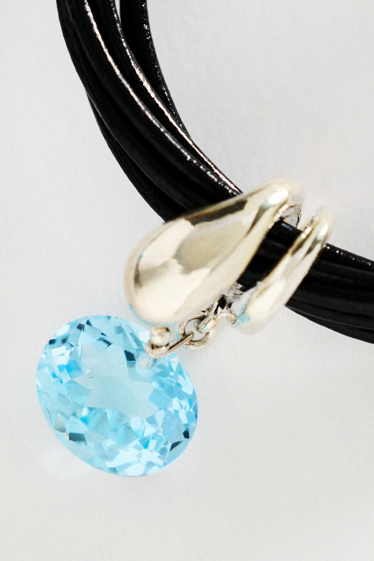 Chan Luu  Blue Topaz Serpentine Cord Bracelet