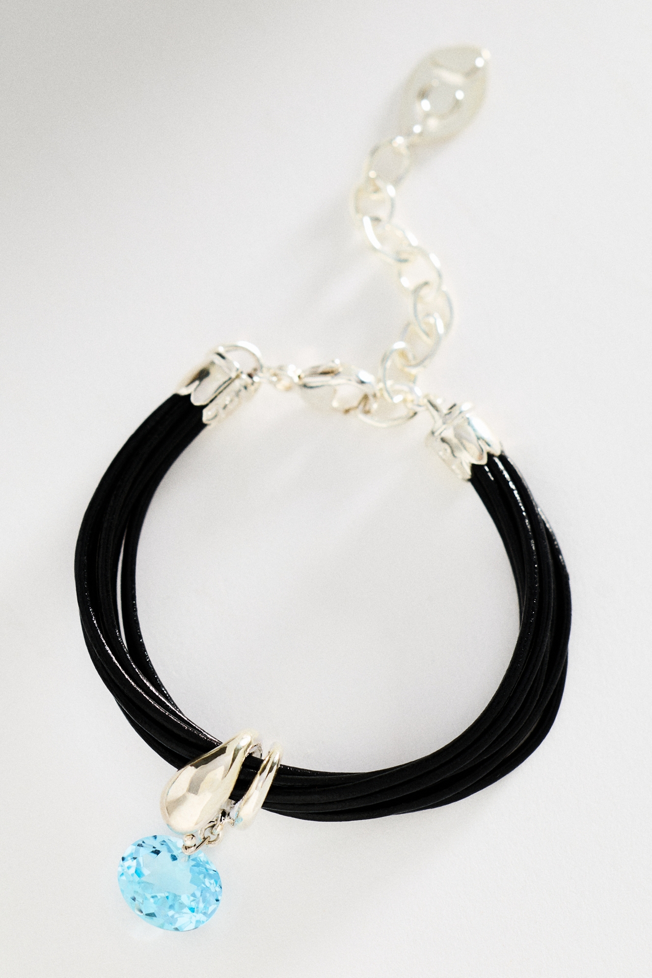 Chan Luu  Blue Topaz Serpentine Cord Bracelet
