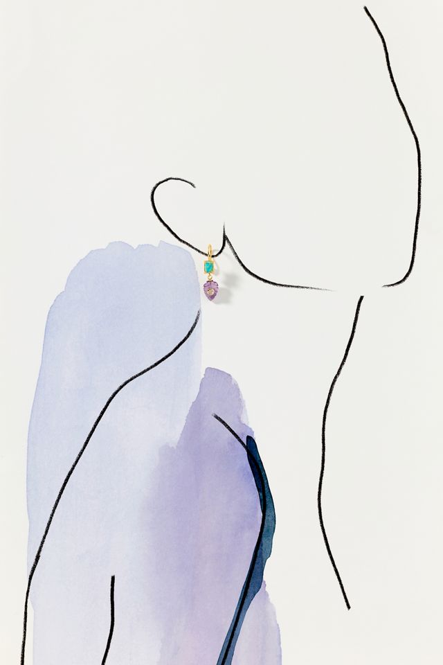 Chan Luu Fern Amethyst Drop Earrings #2
