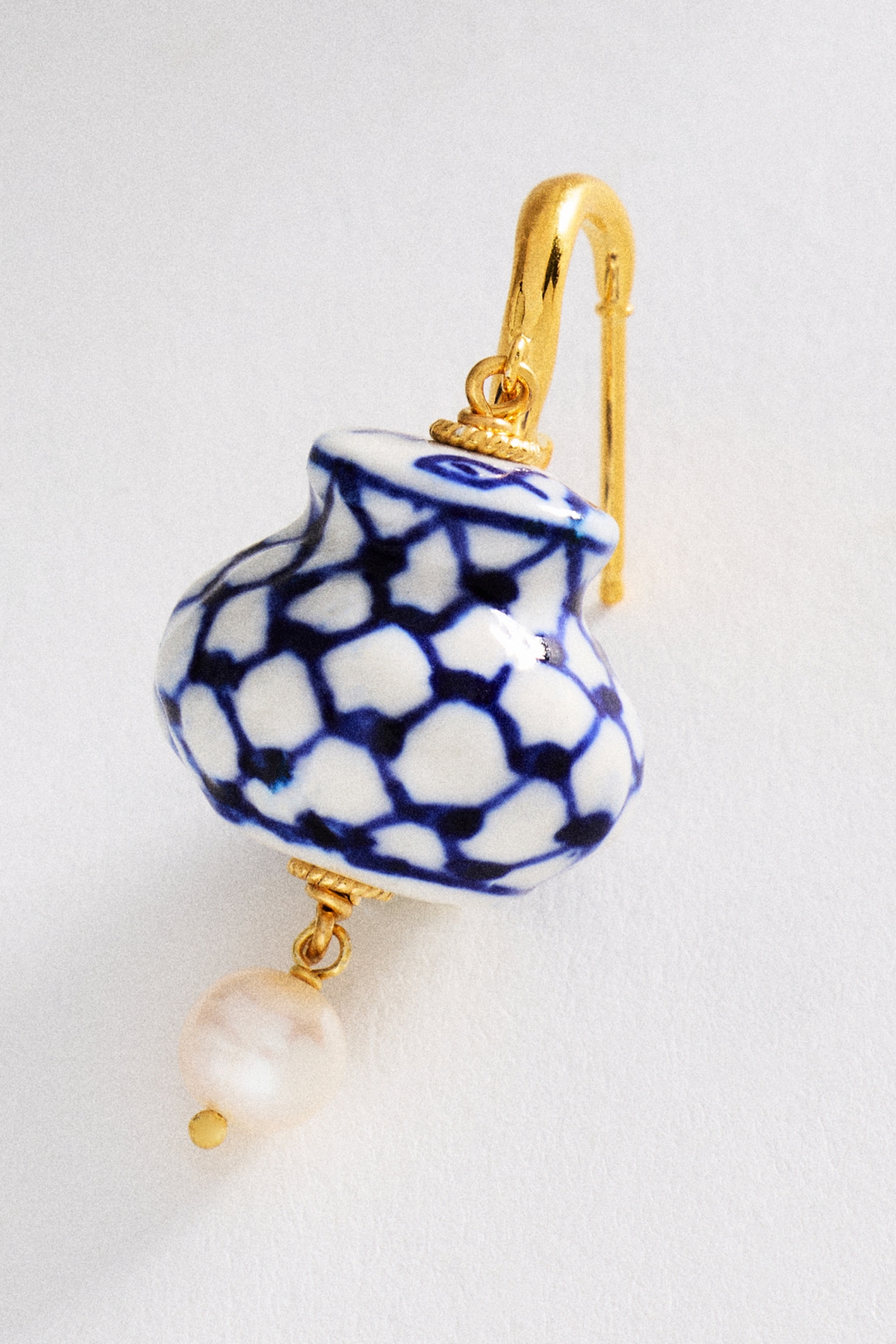 Chan Luu Delft Paisley Pear Drop Earrings