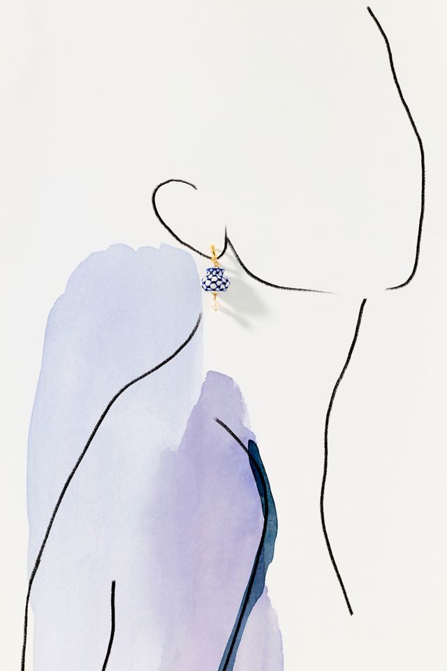 Chan Luu Delft Paisley Pear Drop Earrings #2