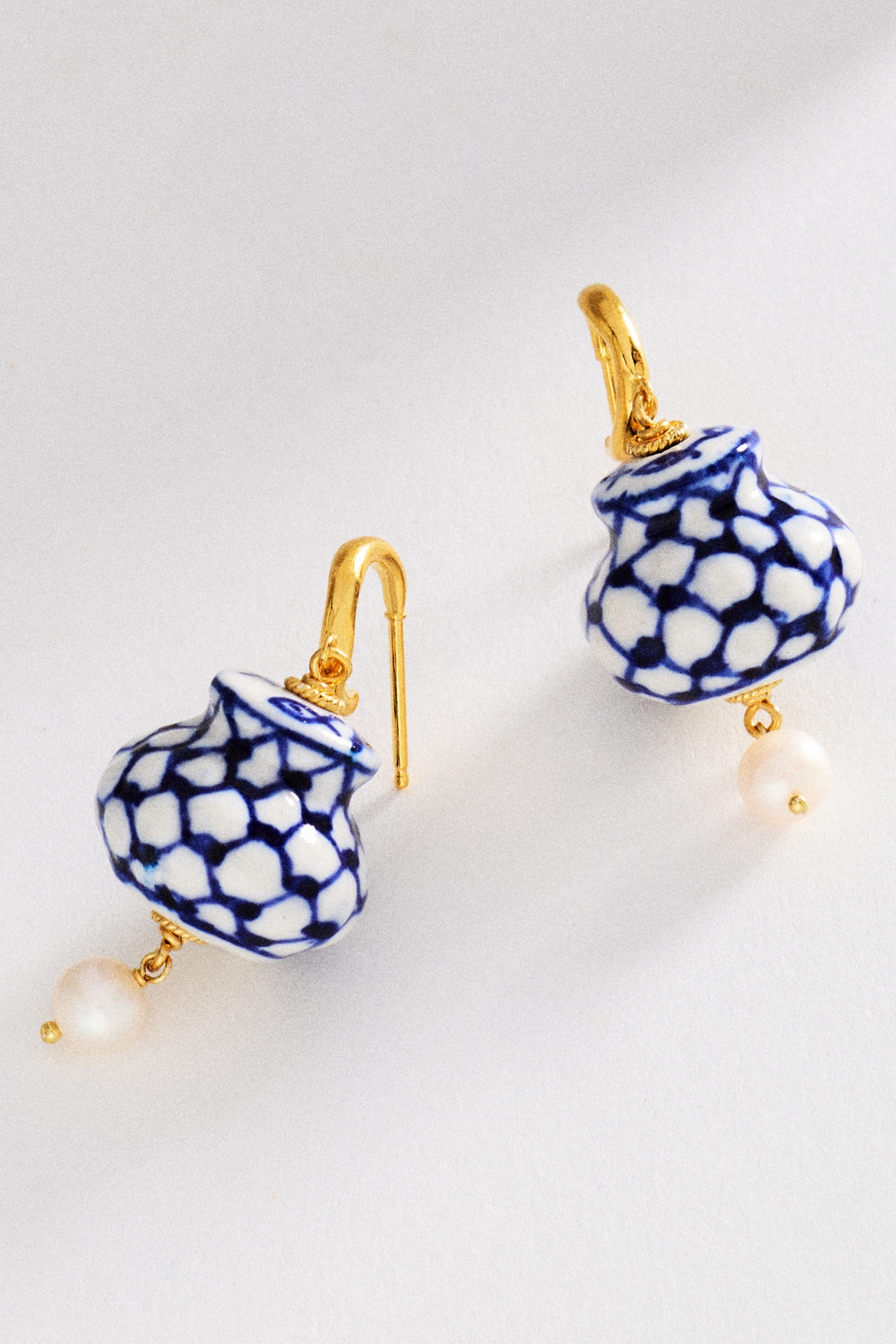 Chan Luu Delft Paisley Pear Drop Earrings
