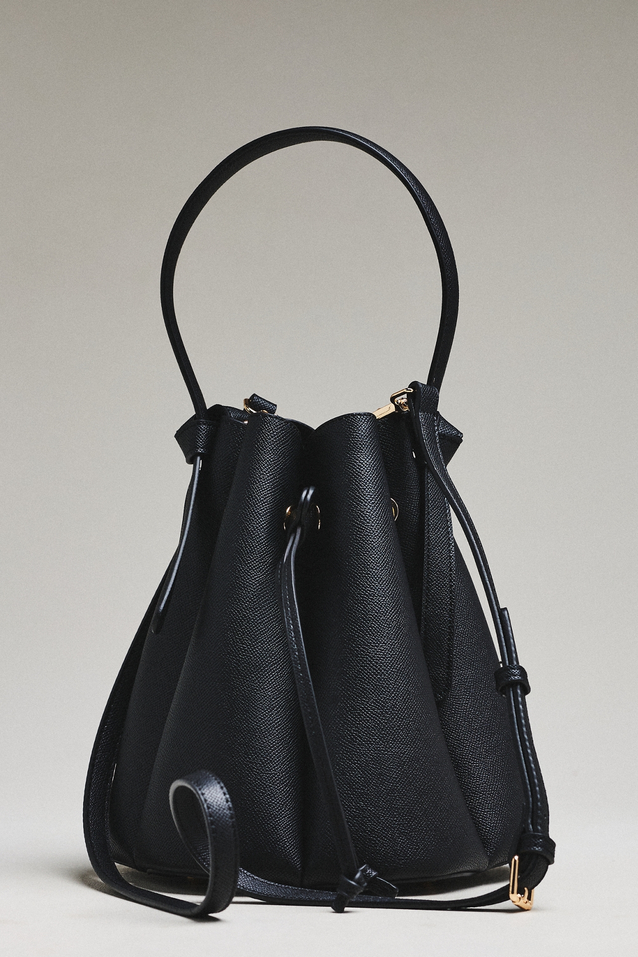 Laguna Cinched Vegan Leather Bucket Bag