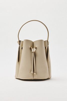 Laguna Cinched Vegan Leather Bucket Bag