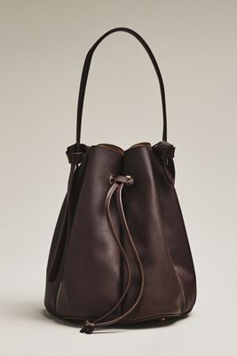 Laguna Cinched Vegan Leather Bucket Bag