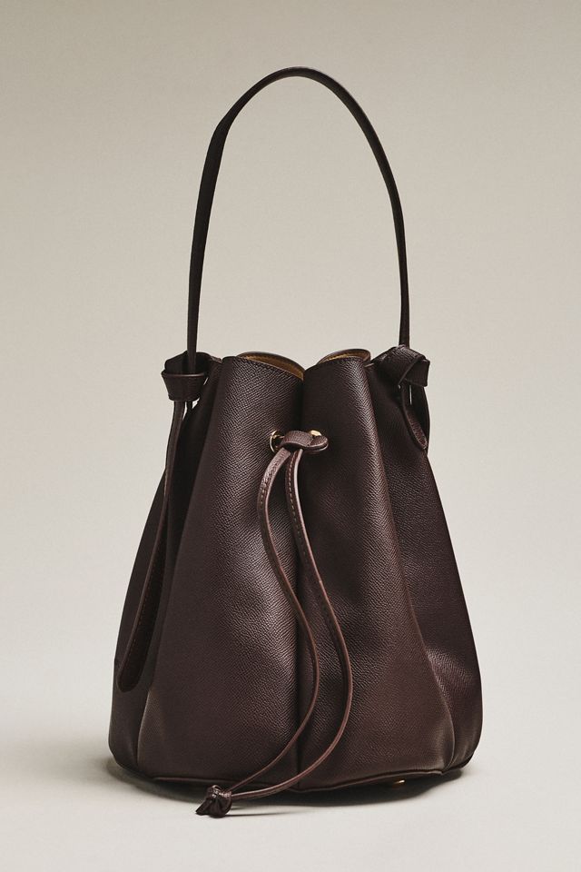 Laguna Cinched Vegan Leather Bucket Bag #1