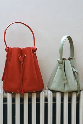 Laguna Cinched Vegan Leather Bucket Bag