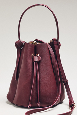 Laguna Cinched Vegan Leather Bucket Bag