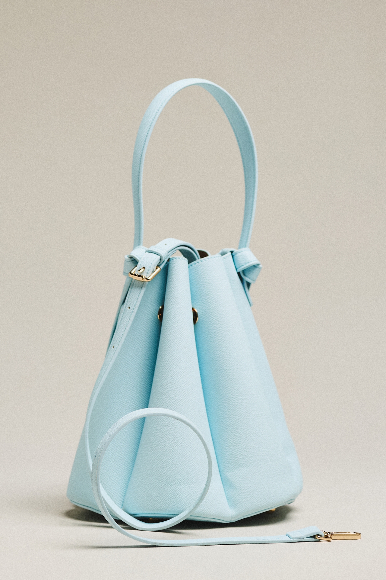 Melie Bianco Cinched Vegan Leather Bucket Bag
