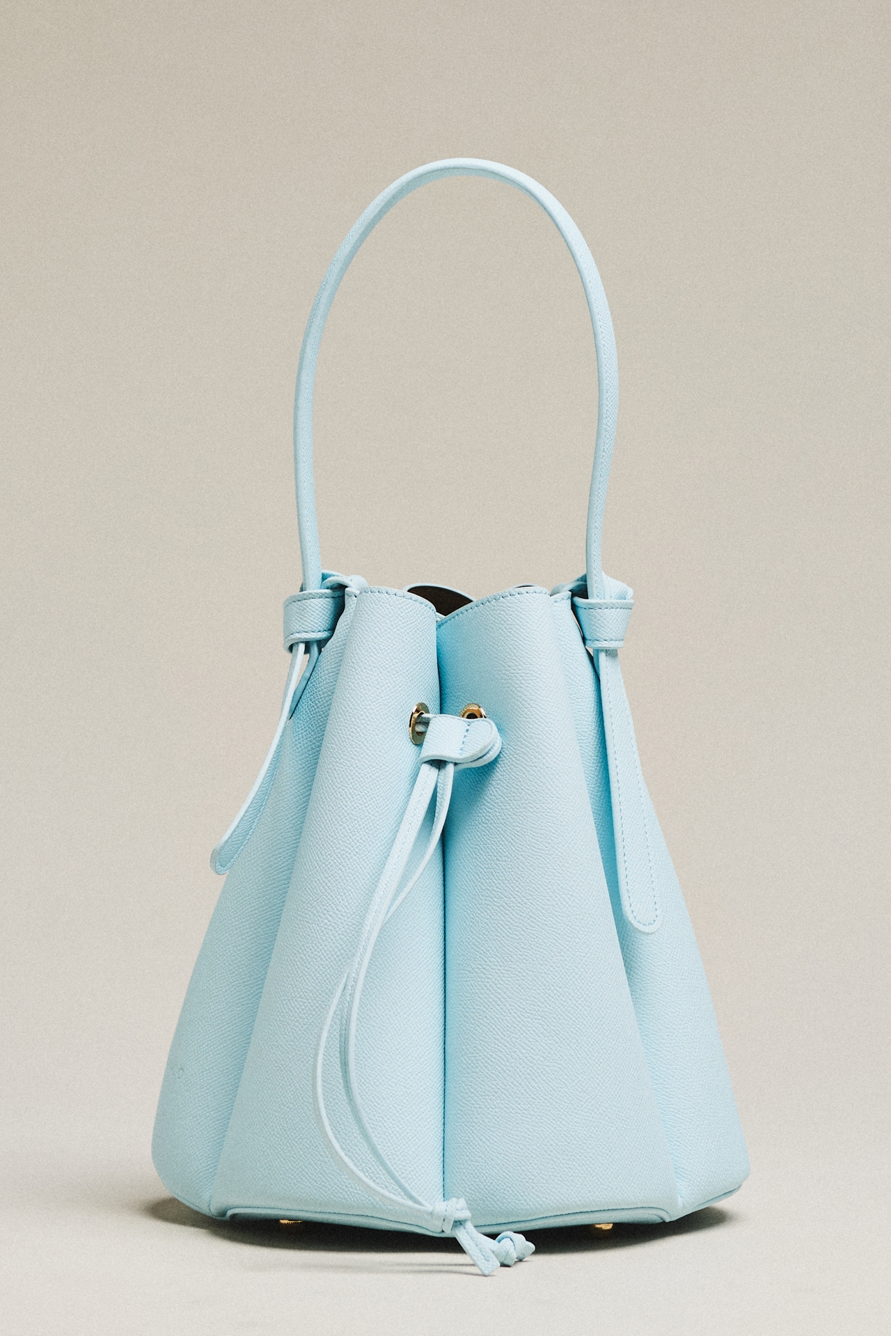 Melie Bianco Cinched Vegan Leather Bucket Bag
