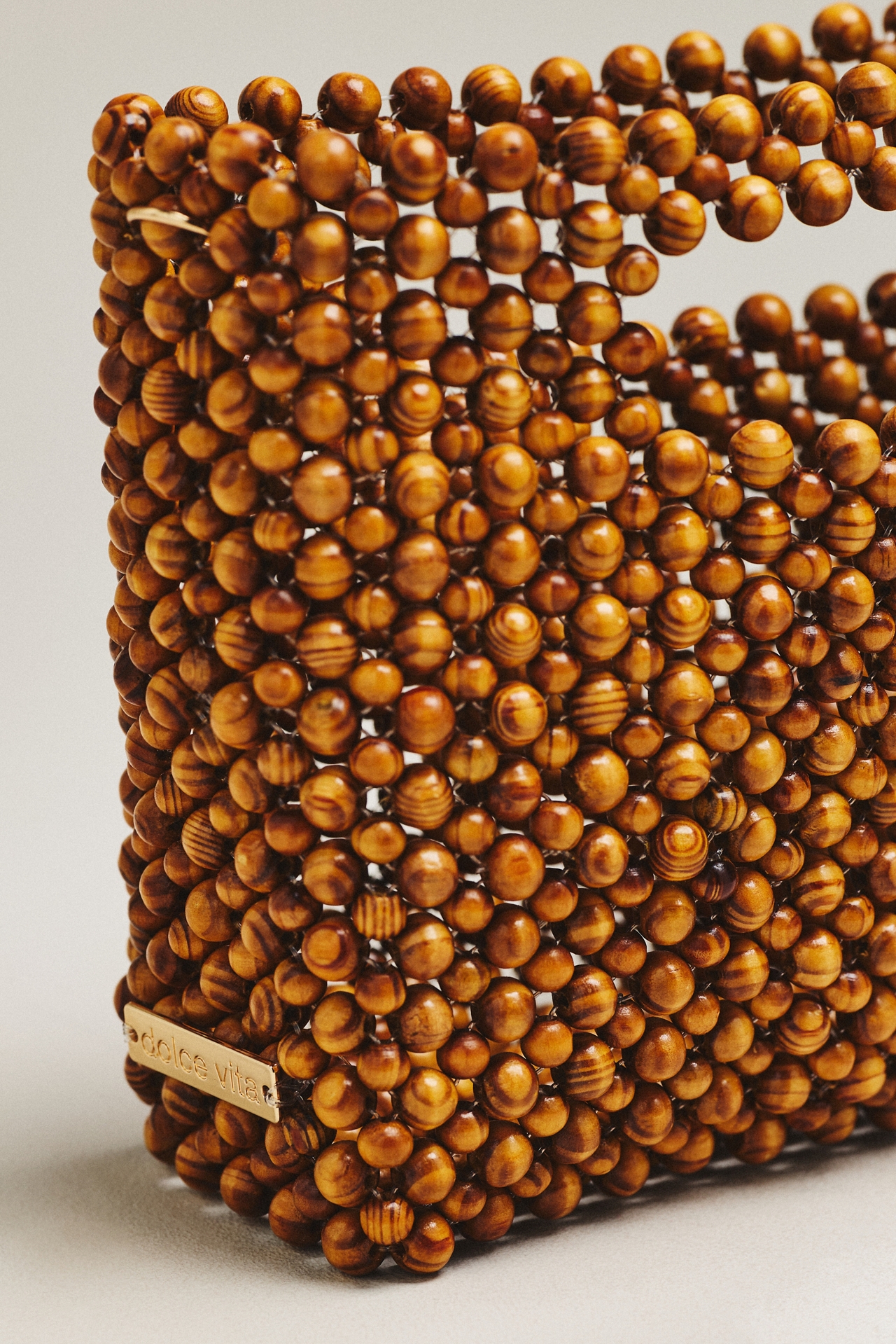 Dolce Vita Linzy Wood Beaded Clutch