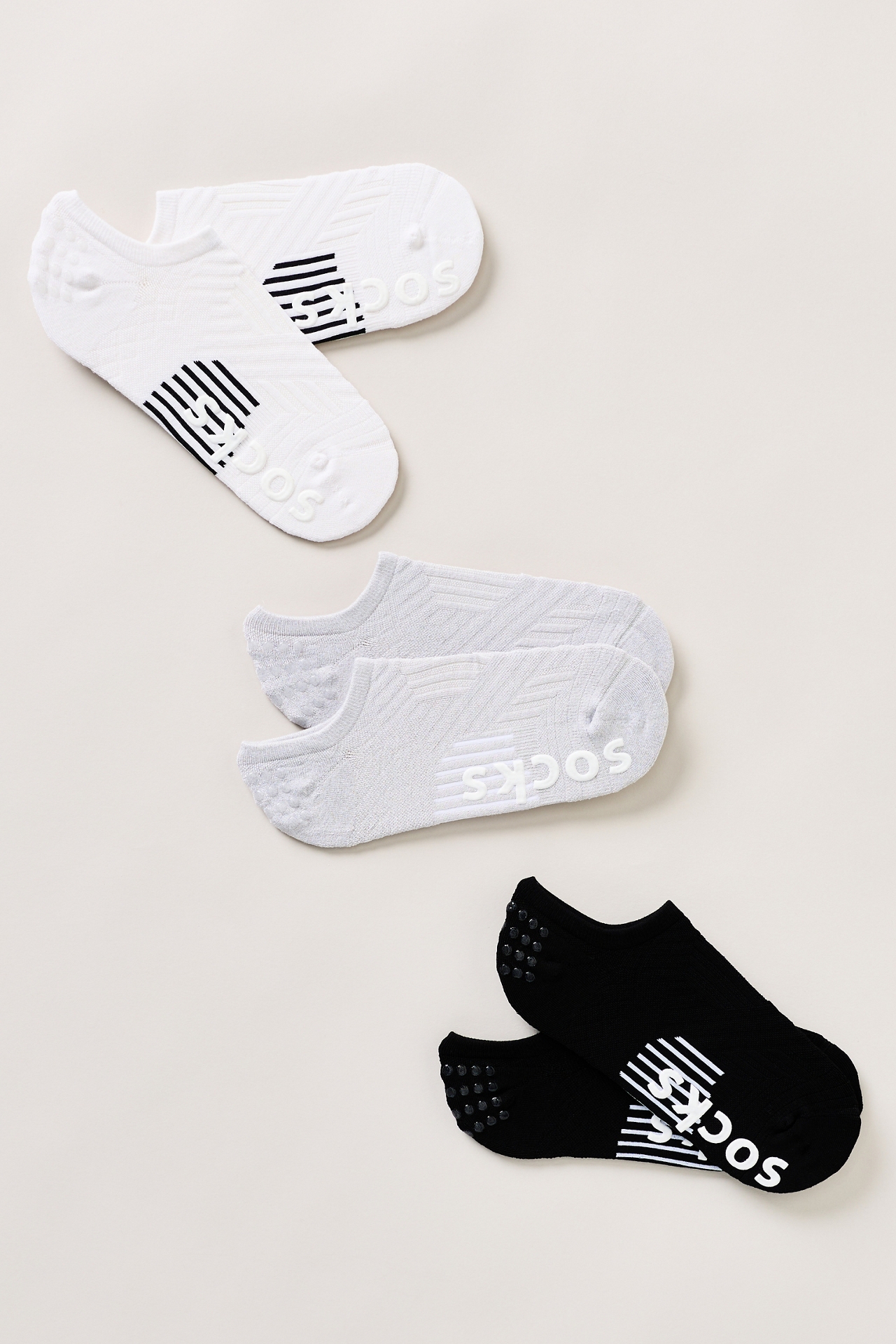 Squid Socks No-Show Grip Socks, Set of 3