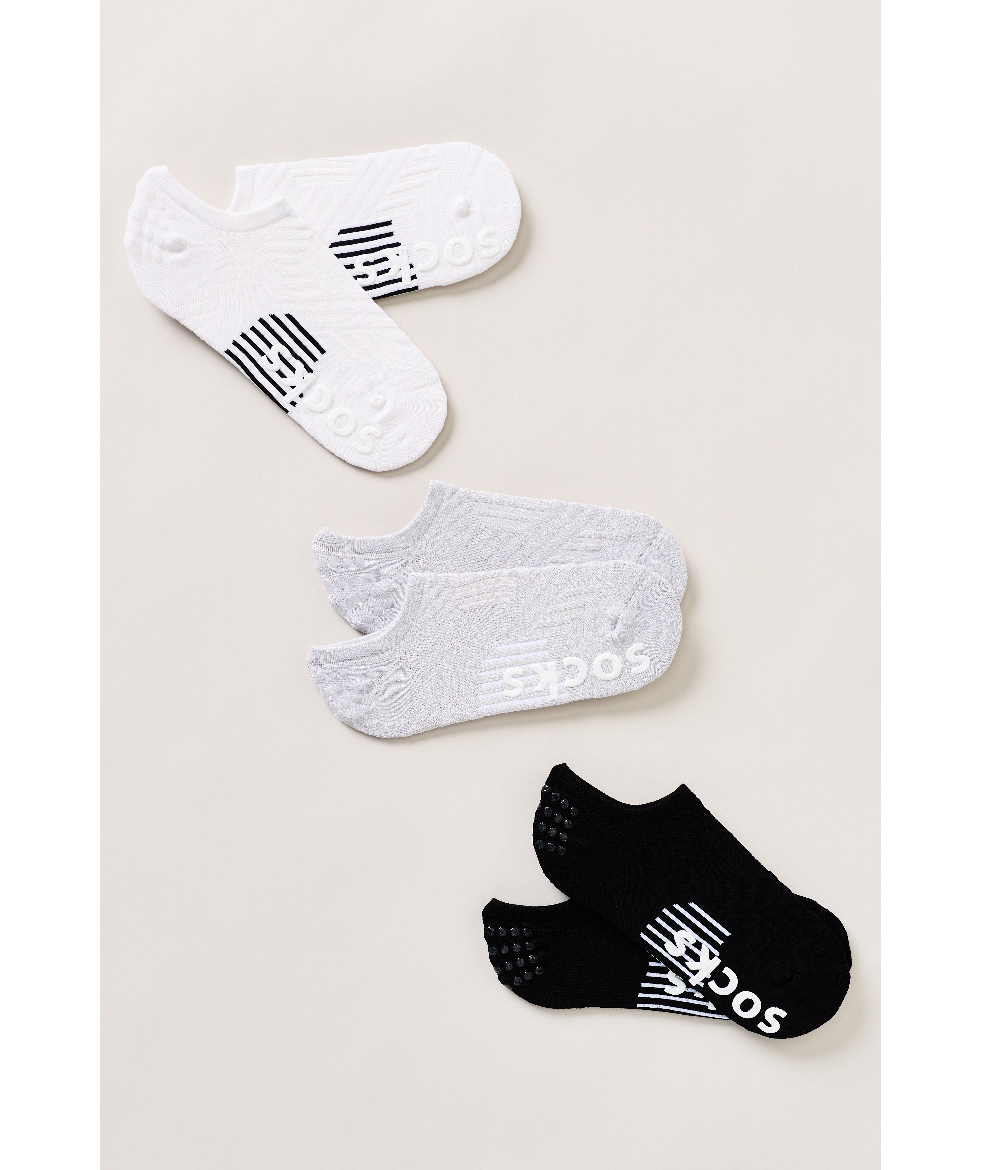 Squid Socks No-Show Grip Socks, Set of 3
