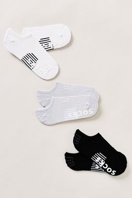 Squid Socks No-Show Grip Socks, Set of 3