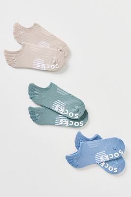 Squid Socks No-Show Grip Socks, Set of 3