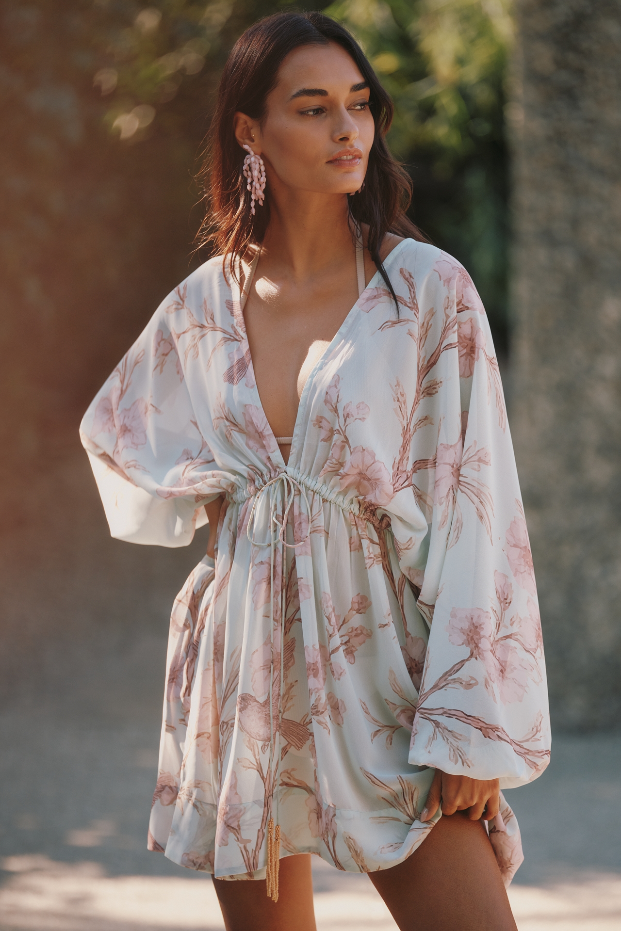 Celandine Printed Drawstring Getaway Kaftan