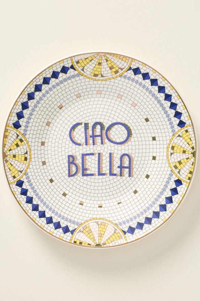 Bistro Tile Stoneware 24k Gold Accent Italia Dessert Plate #1
