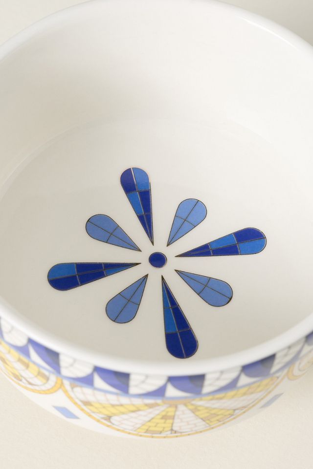 Bistro Tile Stoneware 24k Gold Accent Italia Gelato Bowl #2
