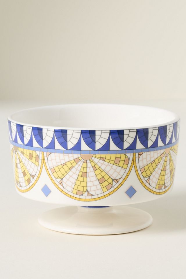 Bistro Tile Stoneware 24k Gold Accent Italia Gelato Bowl #1