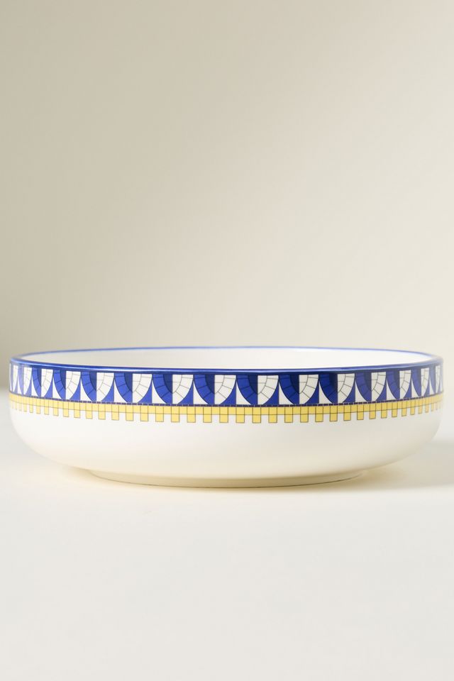 Bistro Tile Stoneware 24k Gold Accent Italia Pasta Bowl #1