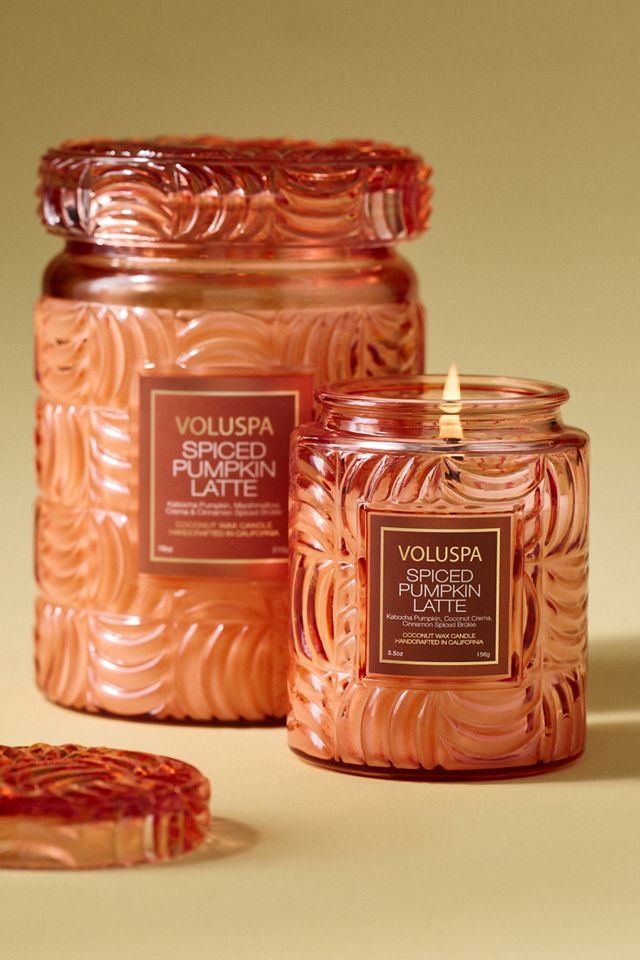 Voluspa Spiced Pumpkin Latte Glass Candle #1