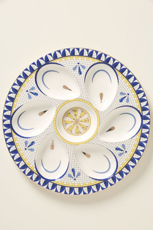 Bistro Tile Stoneware Oyster Serve Platter: Italia Edition