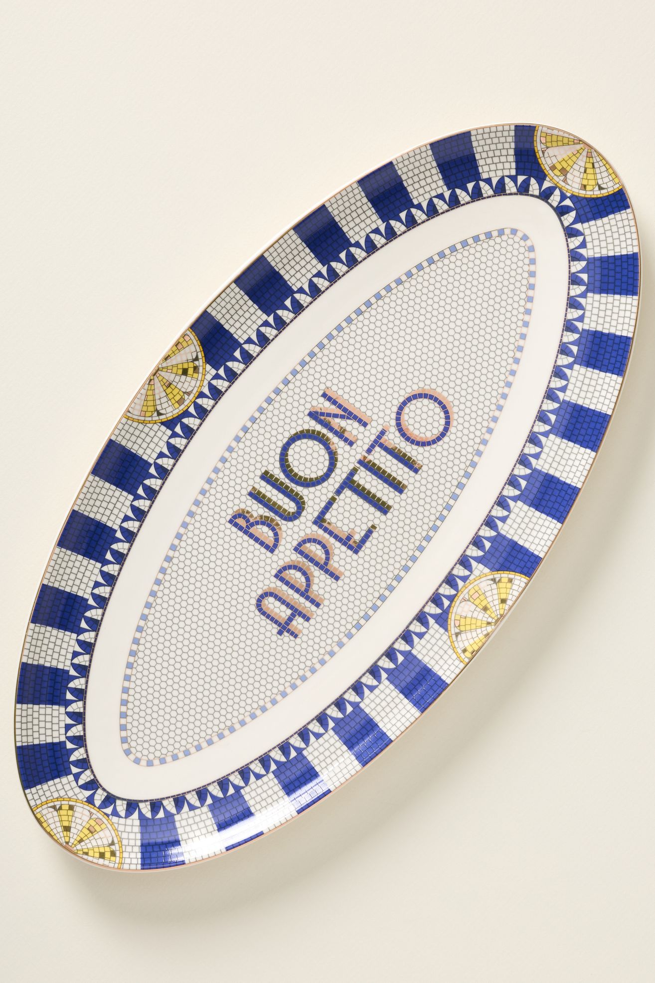 Bistro Tile Stoneware Platter: Italy Edition - Sapphire, One Size