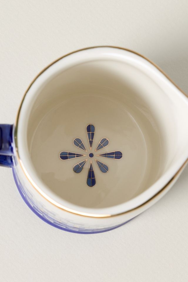 Bistro Tile Stoneware 24k Gold Accent Italia Creamer #2