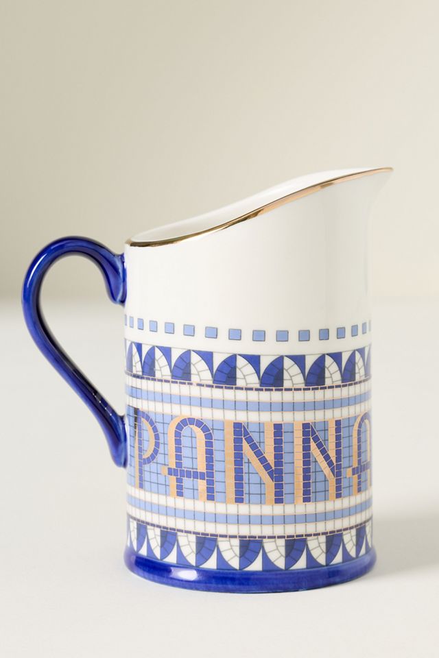 Bistro Tile Stoneware 24k Gold Accent Italia Creamer #1