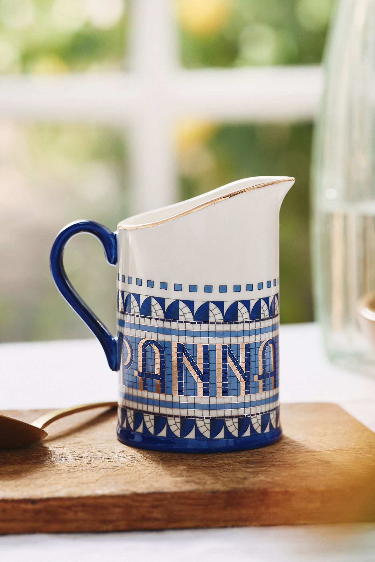The Bistro Tile Stoneware Creamer: Italia Edition - Blue Pattern, One Size
