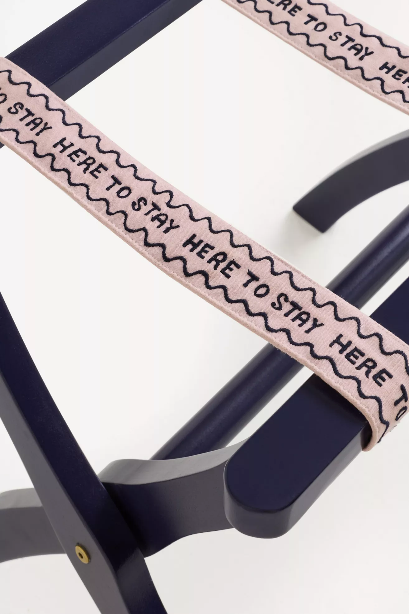 Embroidered Painted Wood Strap Luggage Rack - thumbnail 4