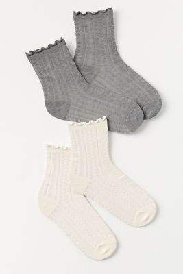 Pointelle Trouser Socks, Set of 2