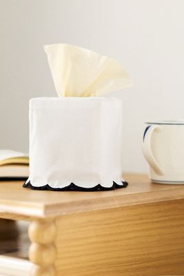 Funda para Caja de Pañuelos de Tela con Borde Festoneado