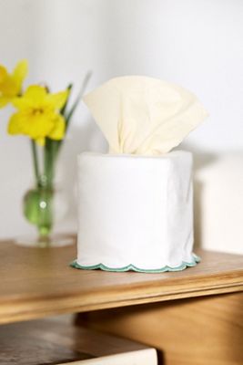 Fabric Scallop Edge Tissue Box Cover
