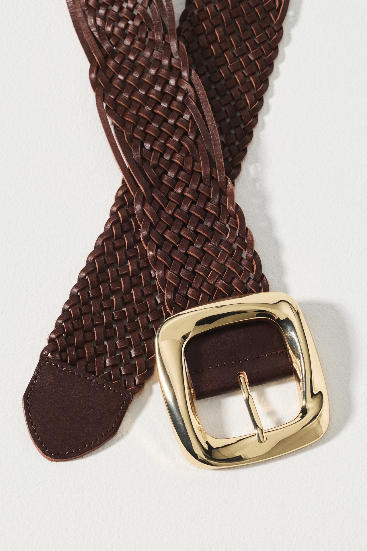 Woven Stretch Square Buckle Belt