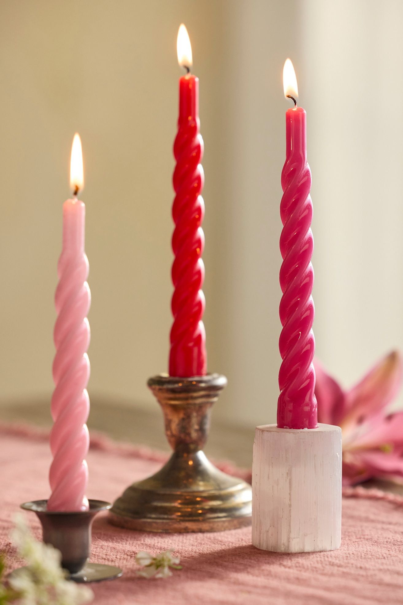 Twisty Tapers, Set of 6 Pinks - Medium Pink, One Size