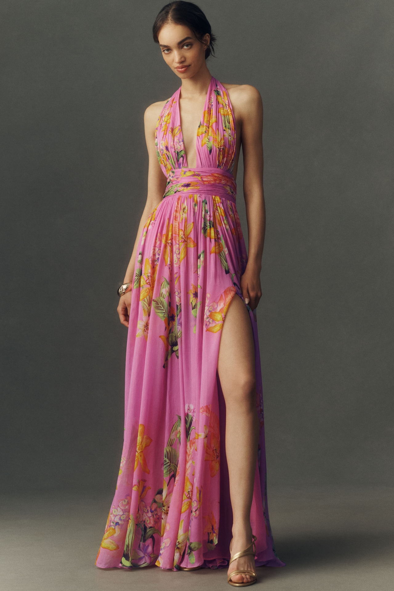 Rococo Sand Black Ties Maxi Dress