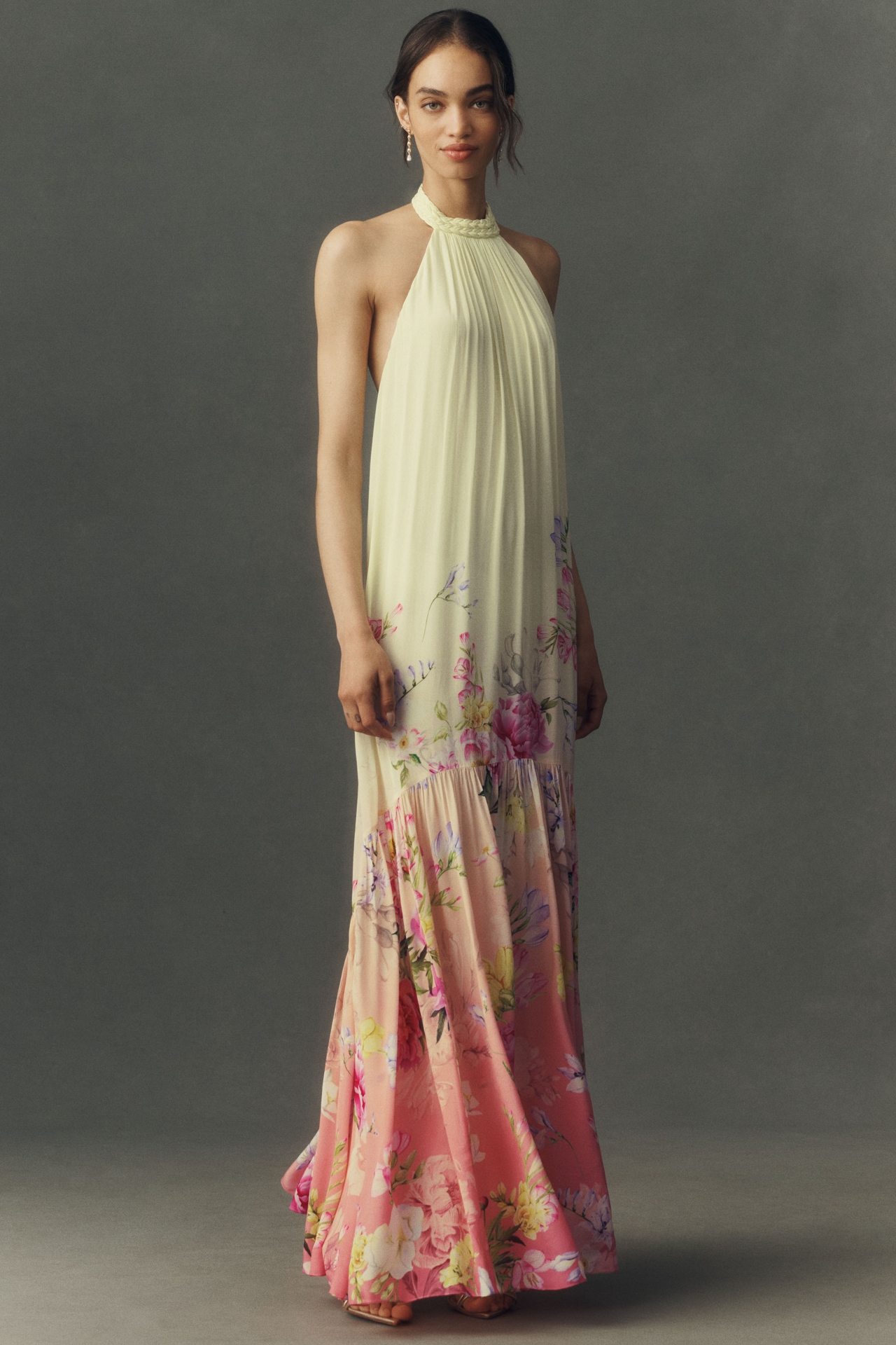 Hemant & Nandita High-Neck Low-Back Maxi Dress