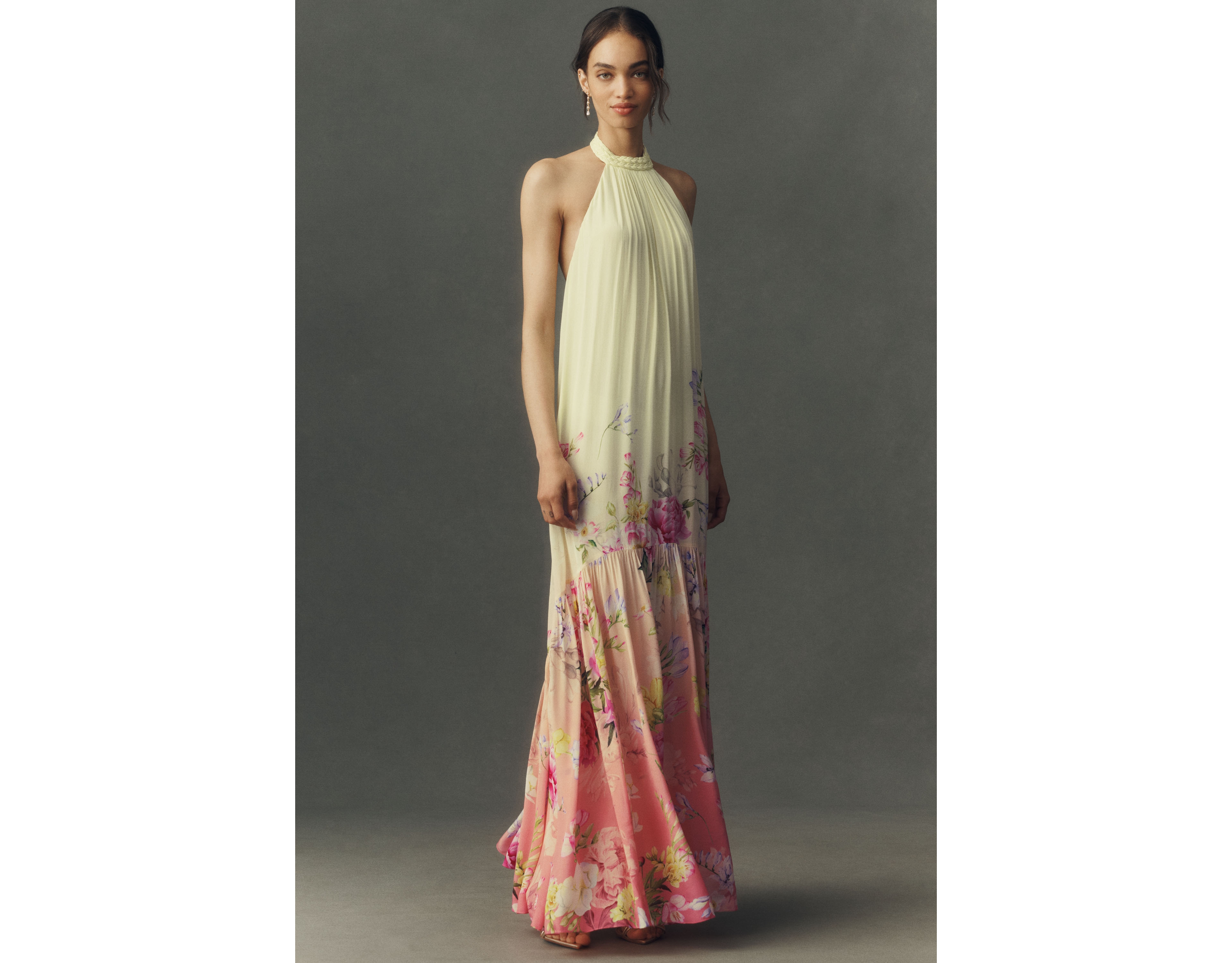 Hemant & Nandita High-Neck Low-Back Maxi Dress