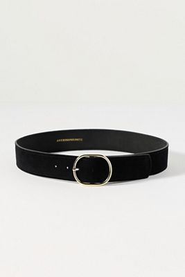 Oval Buckle Leather Belt