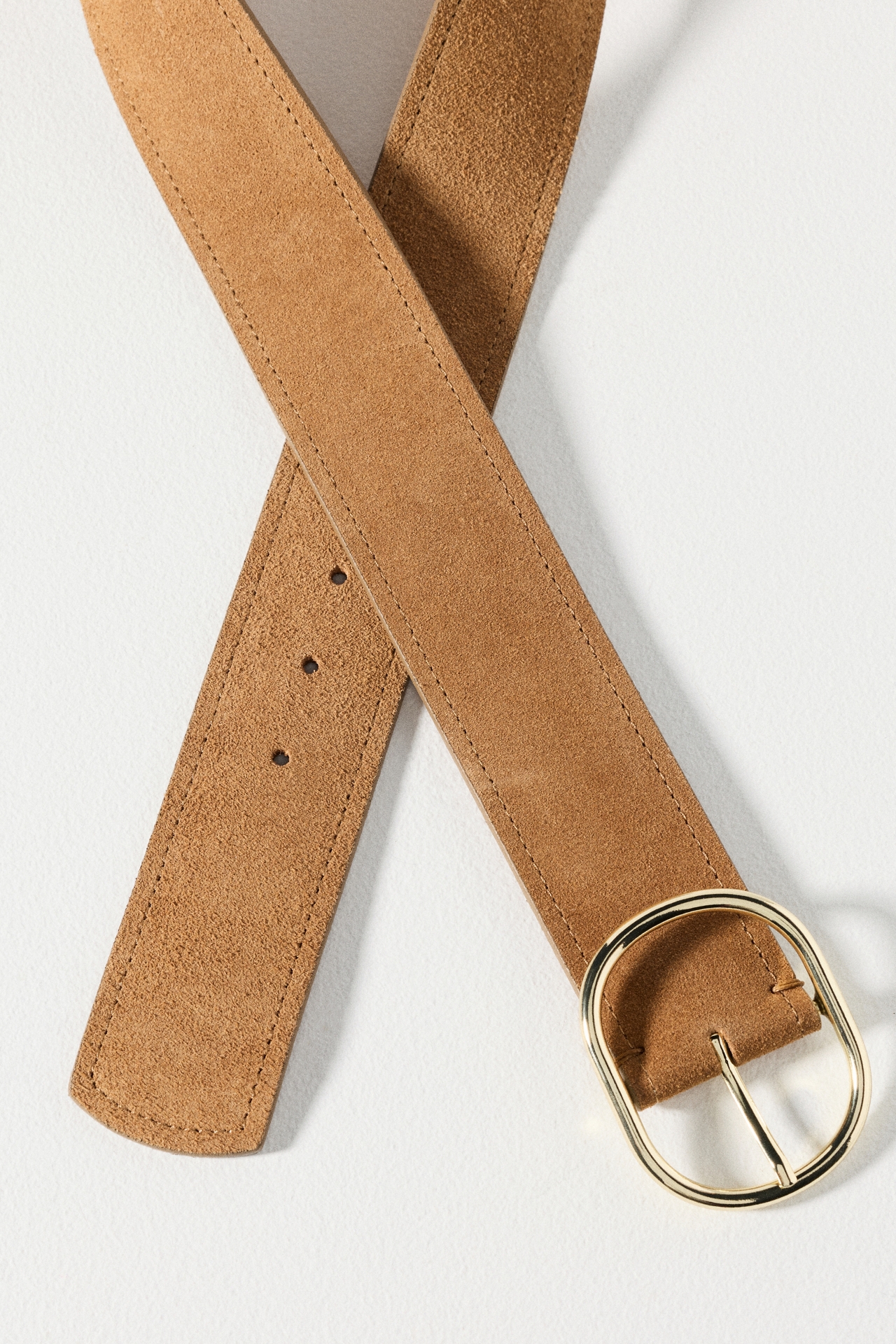 Oval Buckle Leather Belt