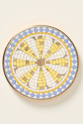 Bistro Tile Stoneware 24k Gold Accent Italia Coaster