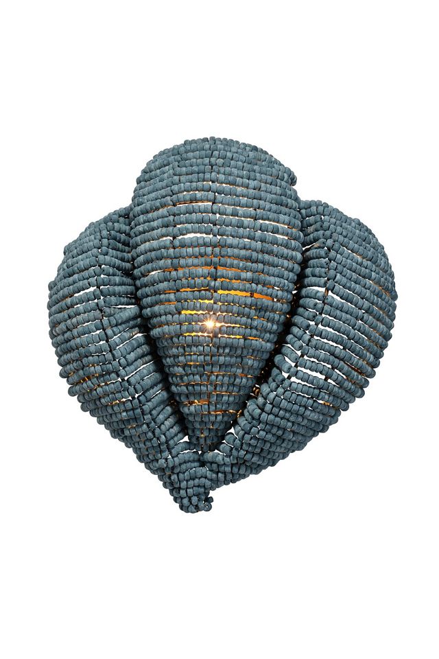 Anguilla Wood Beaded Wall Sconce #1