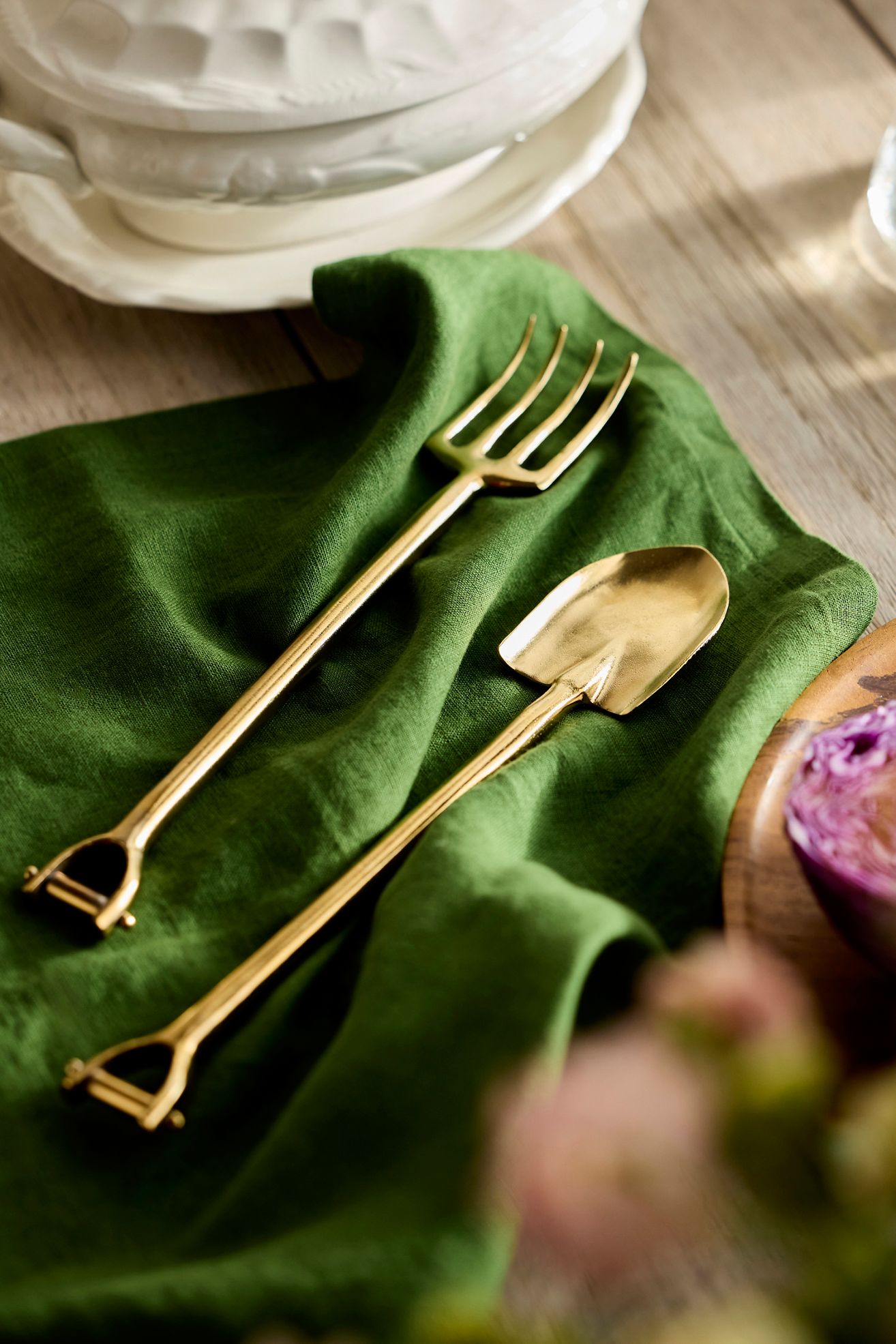 Garden Tool Serving Set - Gold, One Size