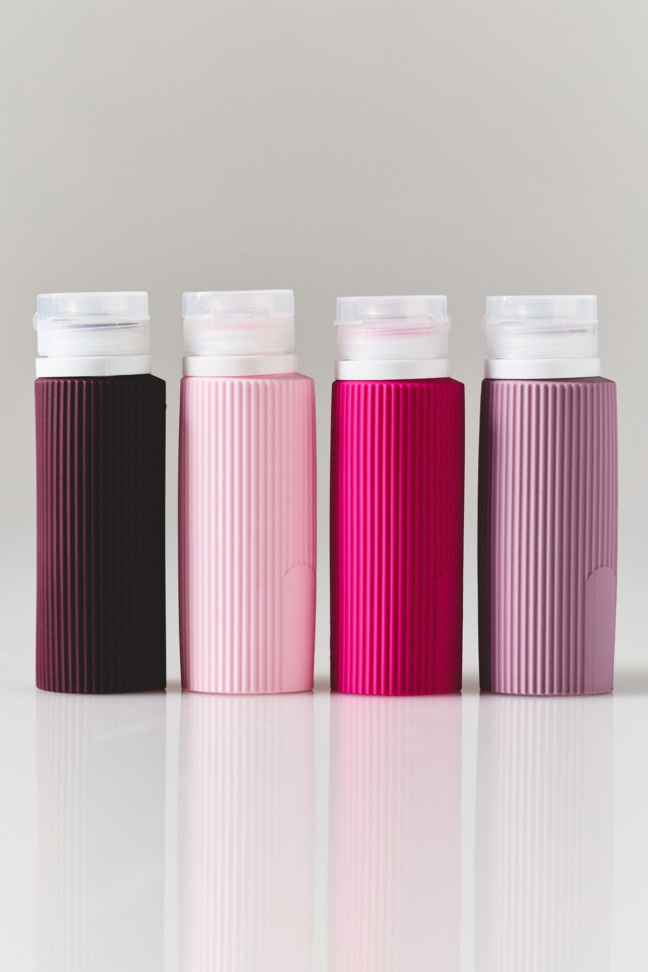 Miamica Ribbed Silicone Travel Bottles Set