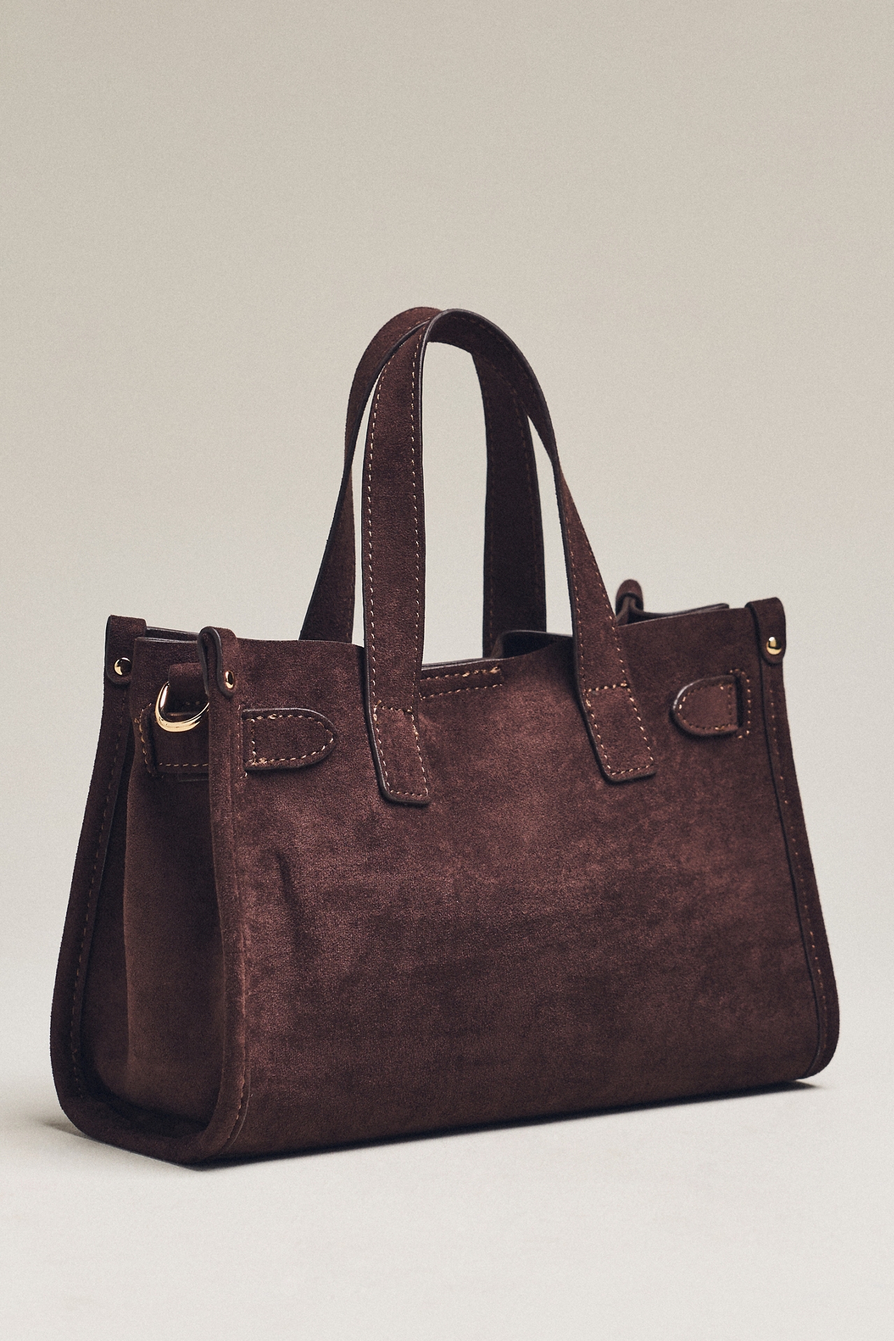 By Anthropologie Faux Suede Belted Mini Satchel