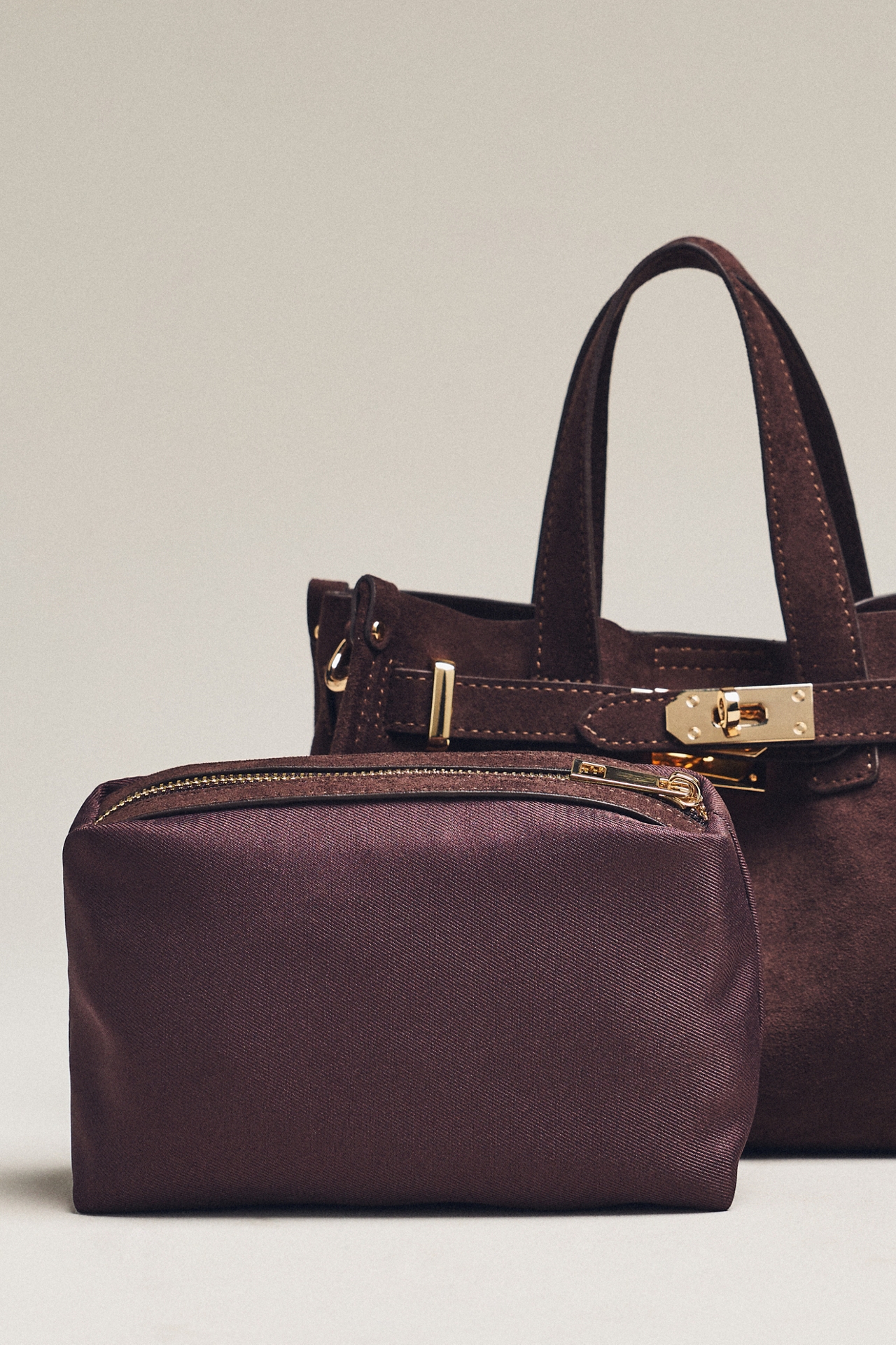 By Anthropologie Faux Suede Belted Mini Satchel