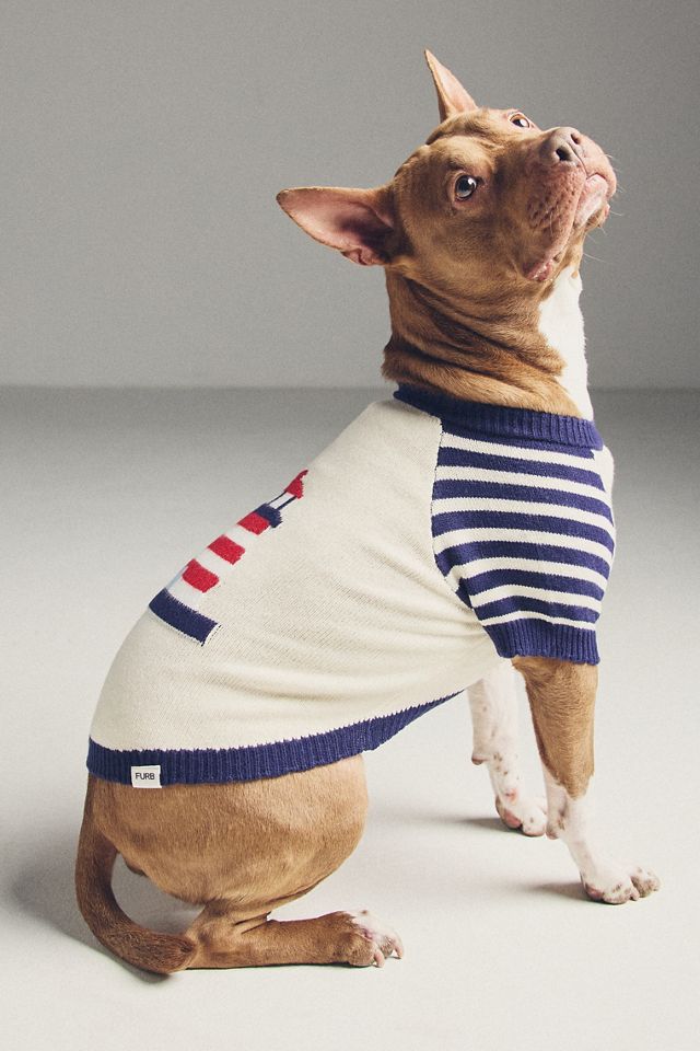Anthropologie Coastal Cutie Lighthouse Pet Sweater #1