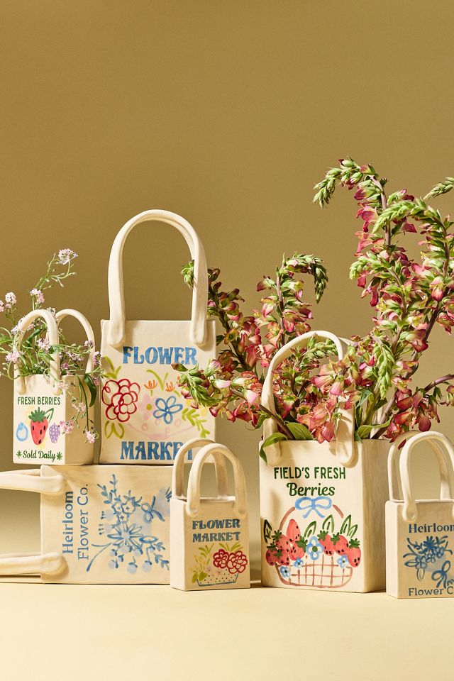 Ruby Clay Flower Market Tote Bud Vase #2